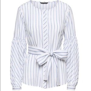 BANANA REPUBLIC — STRIPE BUBBLE SLEEVE W/ TIE M